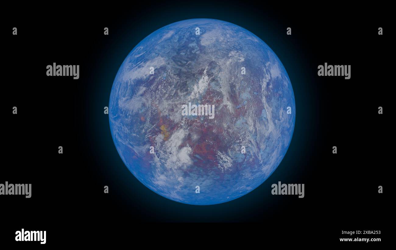 Kepler-452b, il primo pianeta di dimensioni approssimative terrestri che si trova nella zona abitabile di una stella simile al Sole, la regione orbitale in cui un pianeta simile alla Terra Foto Stock