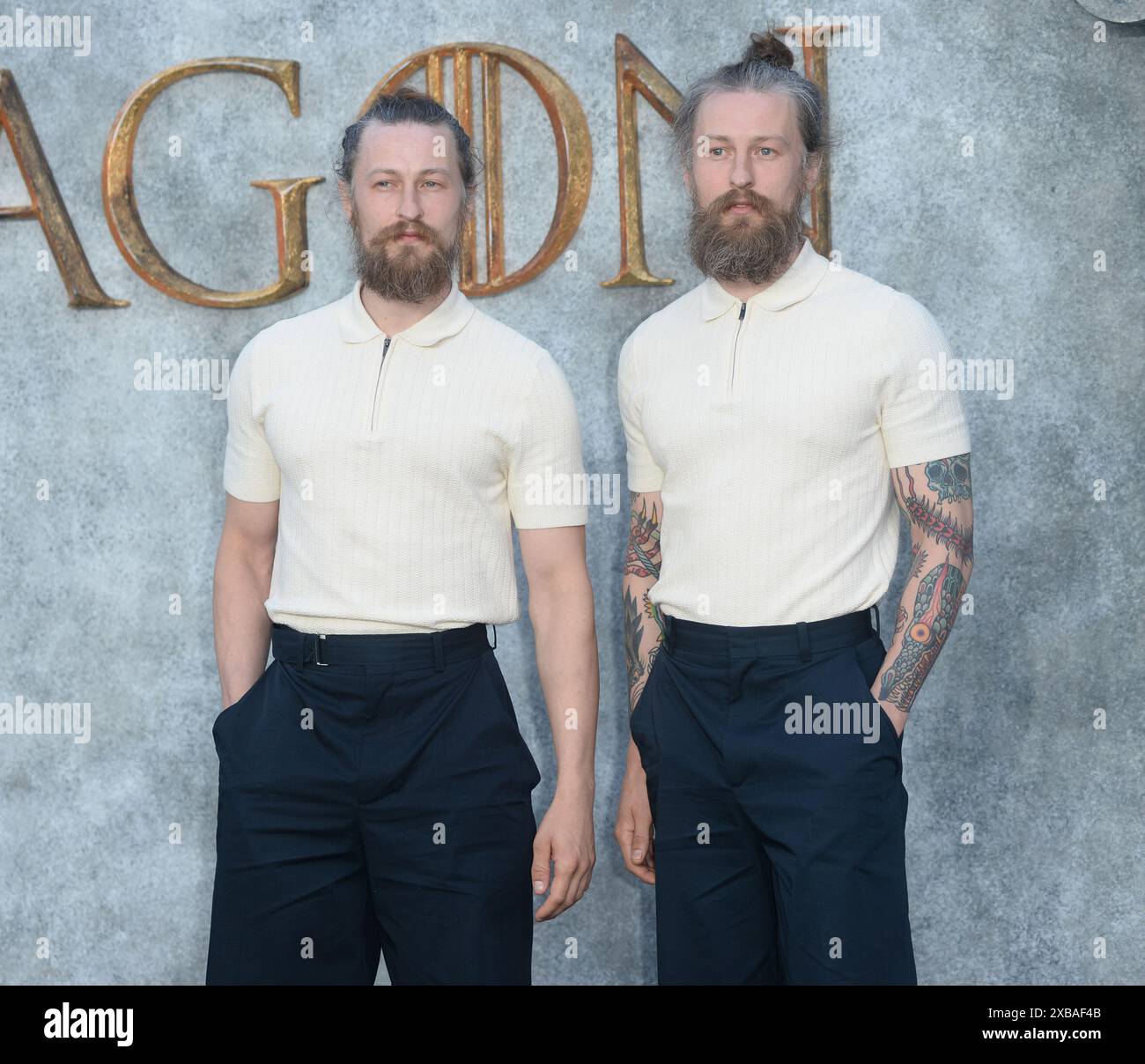 La foto deve essere accreditata ©Alpha Press 078237 10/06/2024 Luke e Elliot Tittensor alla House of Dragon Season 2 UK Premiere a Londra. Foto Stock