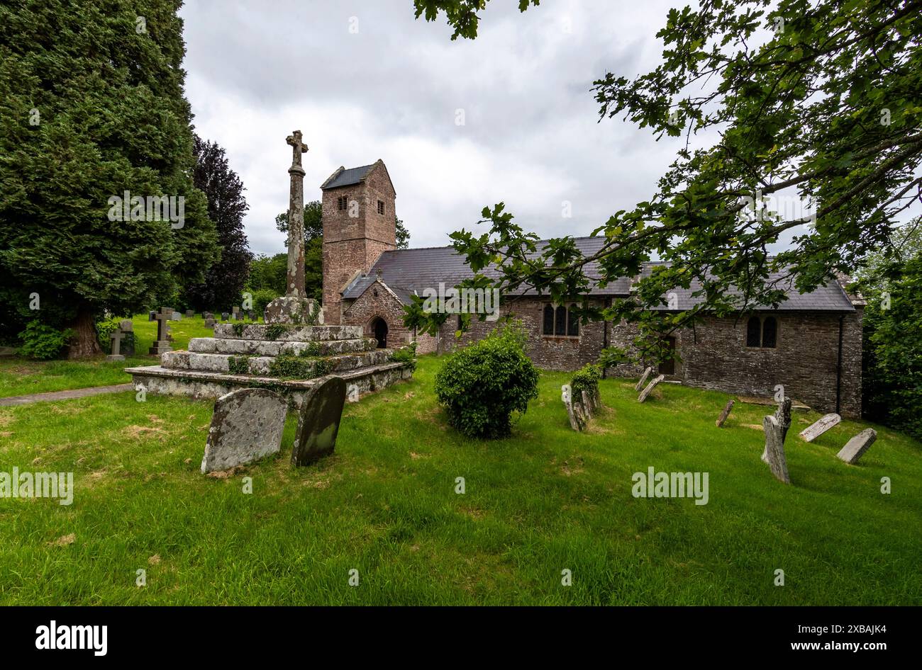 St Thomas a Beckett Church, Wolvesnewton, Monmouthshire, Galles. REGNO UNITO Foto Stock