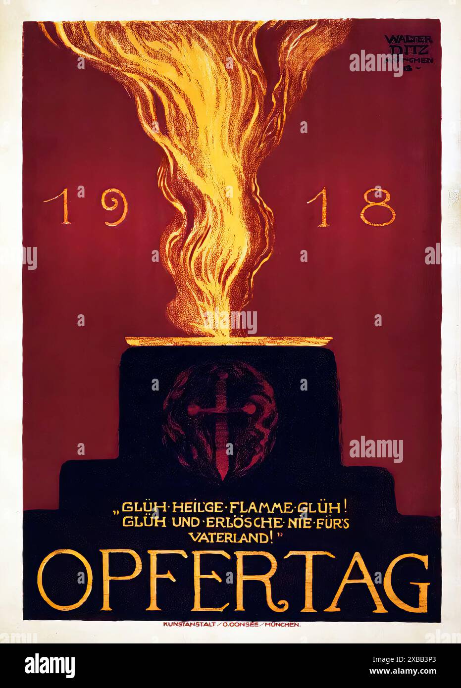 Opfertag [sacrificio] 1918. - Poster patriottico prima guerra mondiale Foto Stock