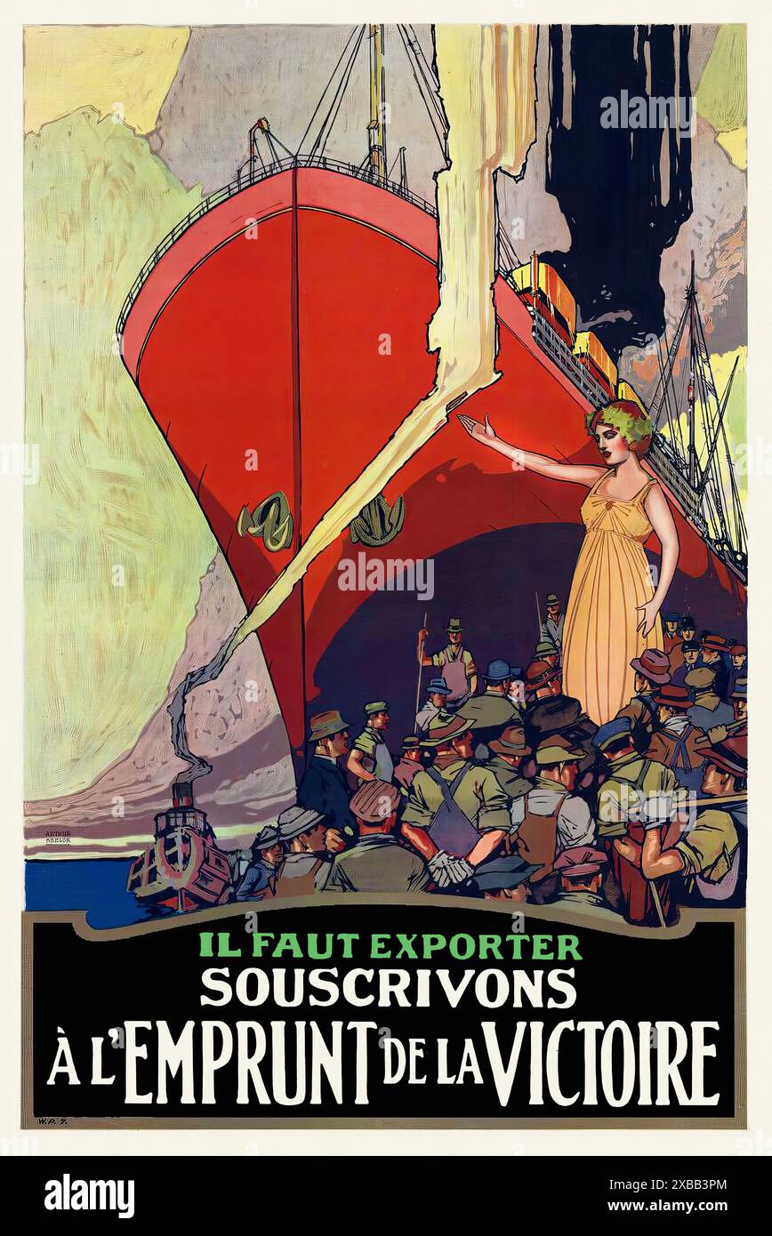Il faut Exporter Souscrivons à l'Emprunt de la Victoire c. 1918 - poster patriottico prima guerra mondiale Foto Stock