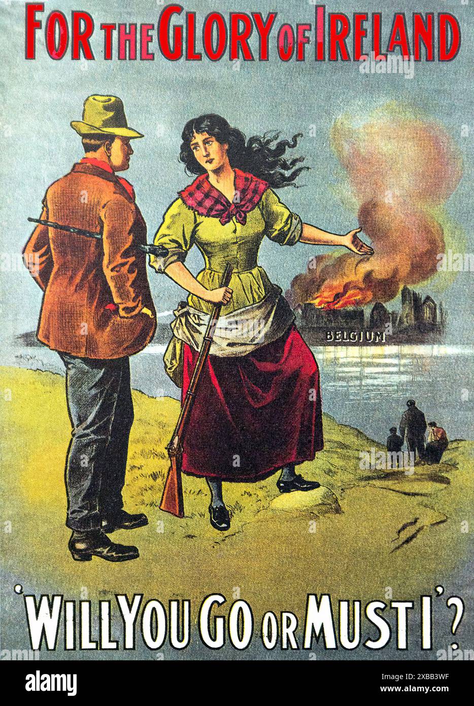 Per la Gloria d'Irlanda andrete o dovete i c. 1915. - Poster patriottico prima guerra mondiale Foto Stock