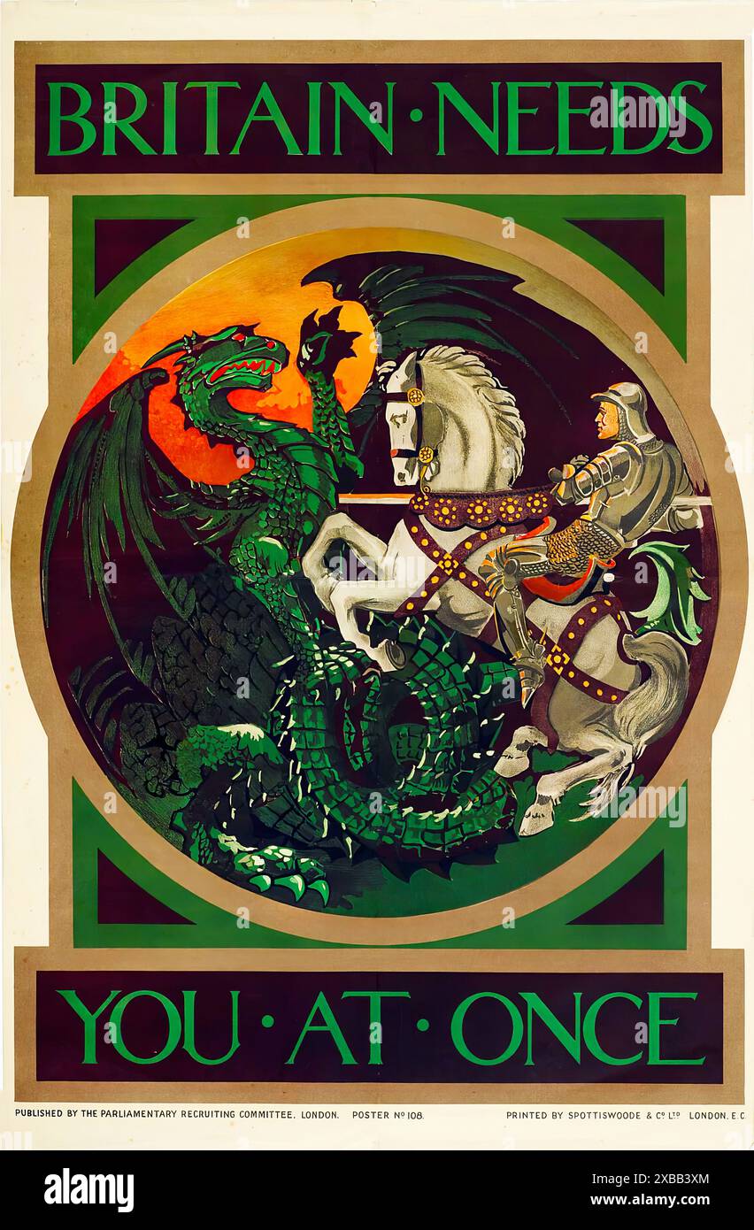La Gran Bretagna ha bisogno di te subito, nel giugno 1915. - Poster patriottico prima guerra mondiale Foto Stock