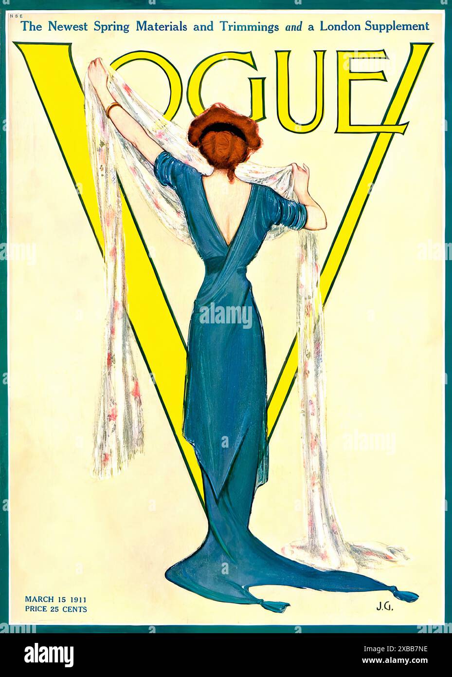 Vogue, 15 marzo 1911 copertina della rivista Vintage Illustrated Foto Stock