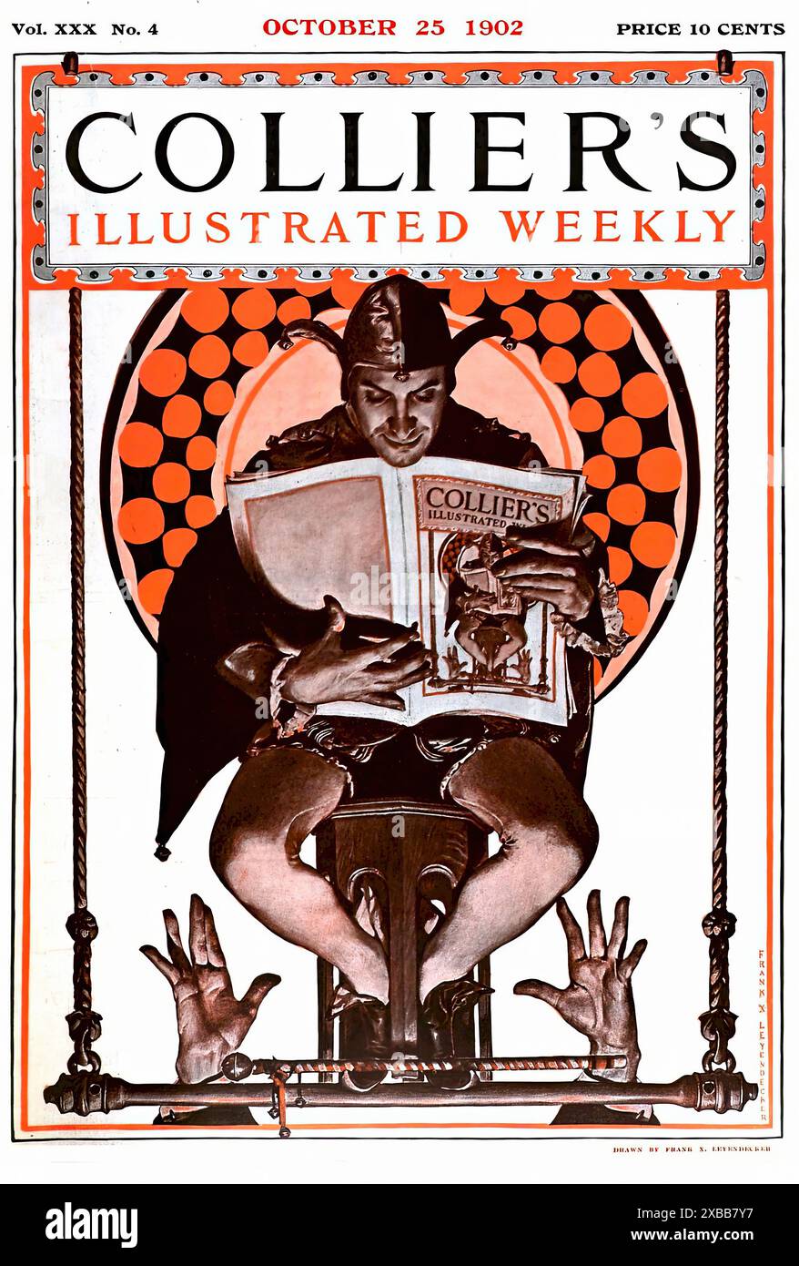 LEYENDECKER F X Collier's Cover [Jester] ottobre 25 1902 Foto Stock