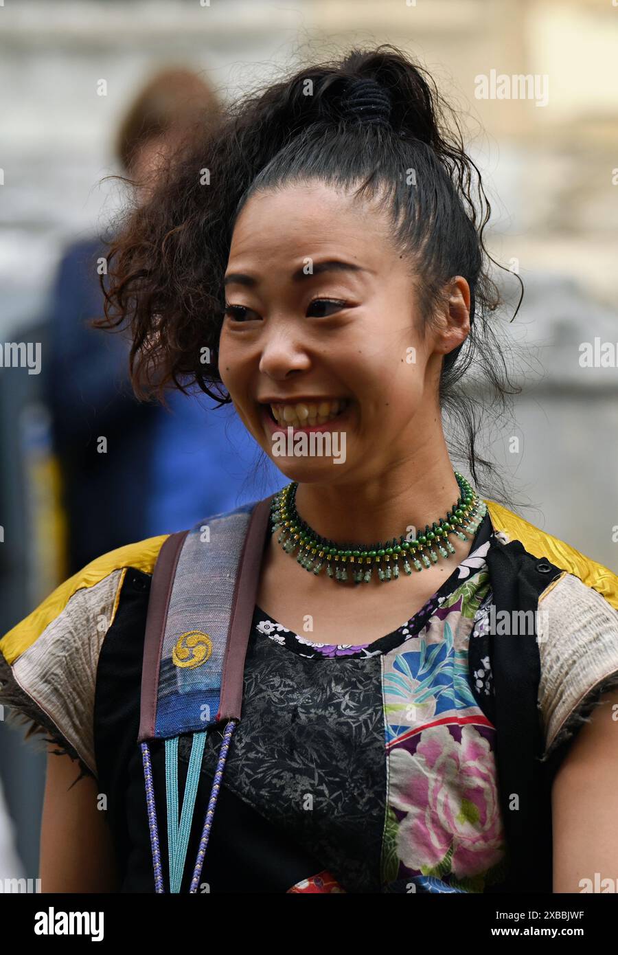 LONDRA, REGNO UNITO. 11 giugno 2024. AMATO: The Drummers of Japan showcase al cortile della Maughan Library del Kings College di Londra, al Wings of Phoenix, portato all'anfiteatro dal Sadler's Wells. Credito: Vedi li/Picture Capital/Alamy Live News Foto Stock
