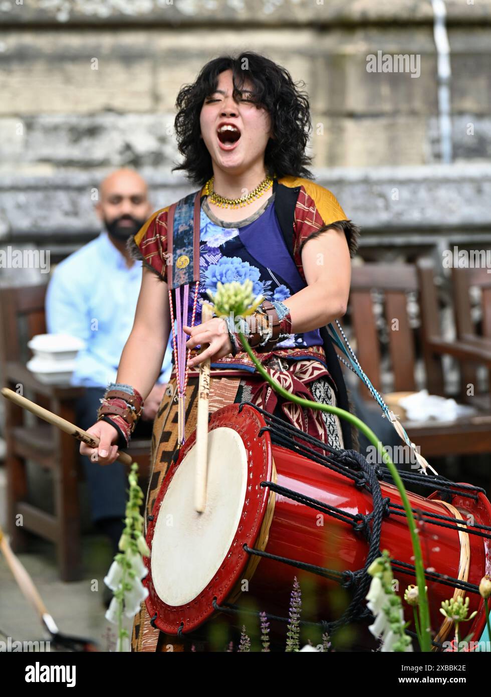 LONDRA, REGNO UNITO. 11 giugno 2024. AMATO: The Drummers of Japan showcase al cortile della Maughan Library del Kings College di Londra, al Wings of Phoenix, portato all'anfiteatro dal Sadler's Wells. Credito: Vedi li/Picture Capital/Alamy Live News Foto Stock