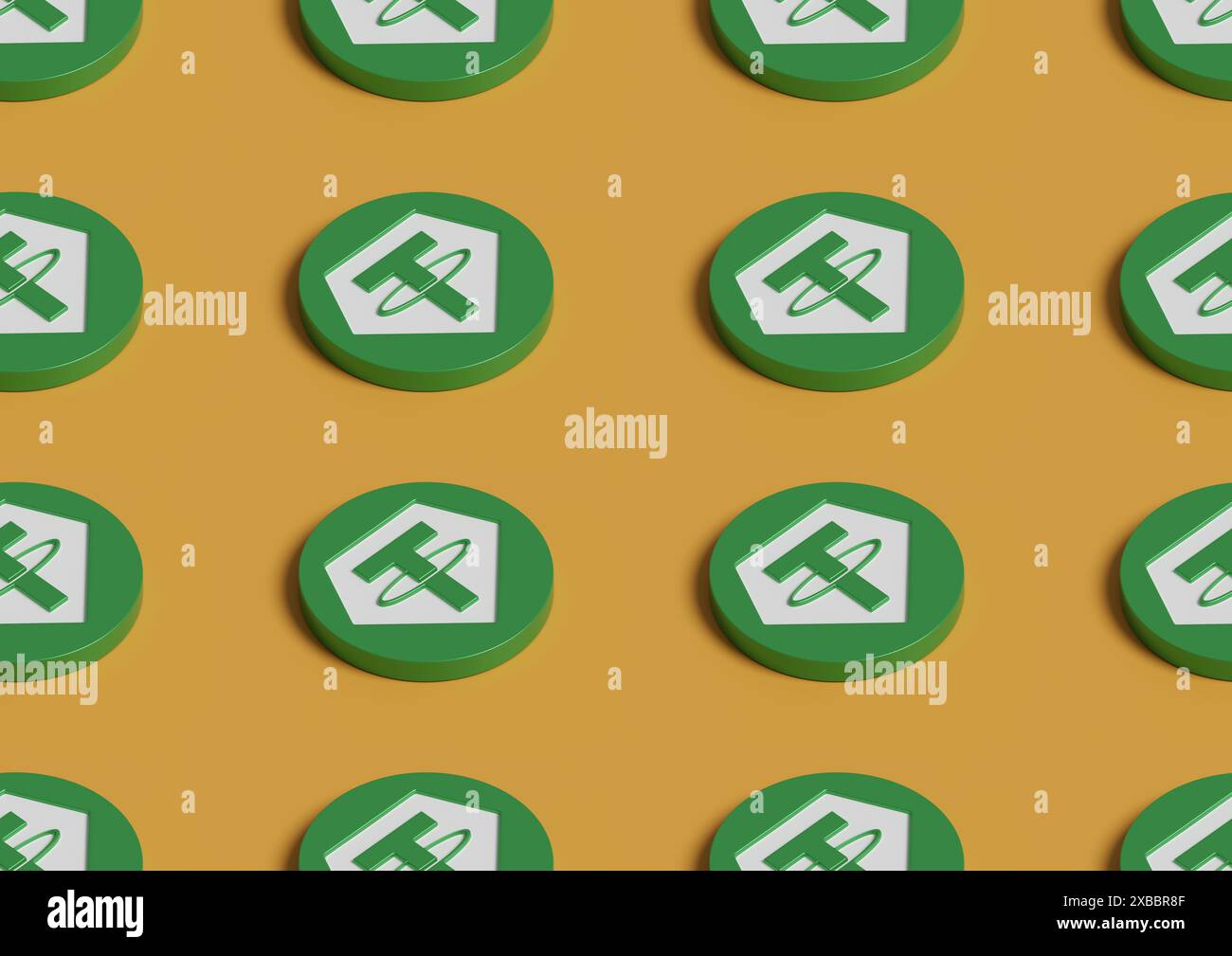 Schema isometrico senza cuciture della moneta USDT del cavo. illustrazione 3d. Foto Stock