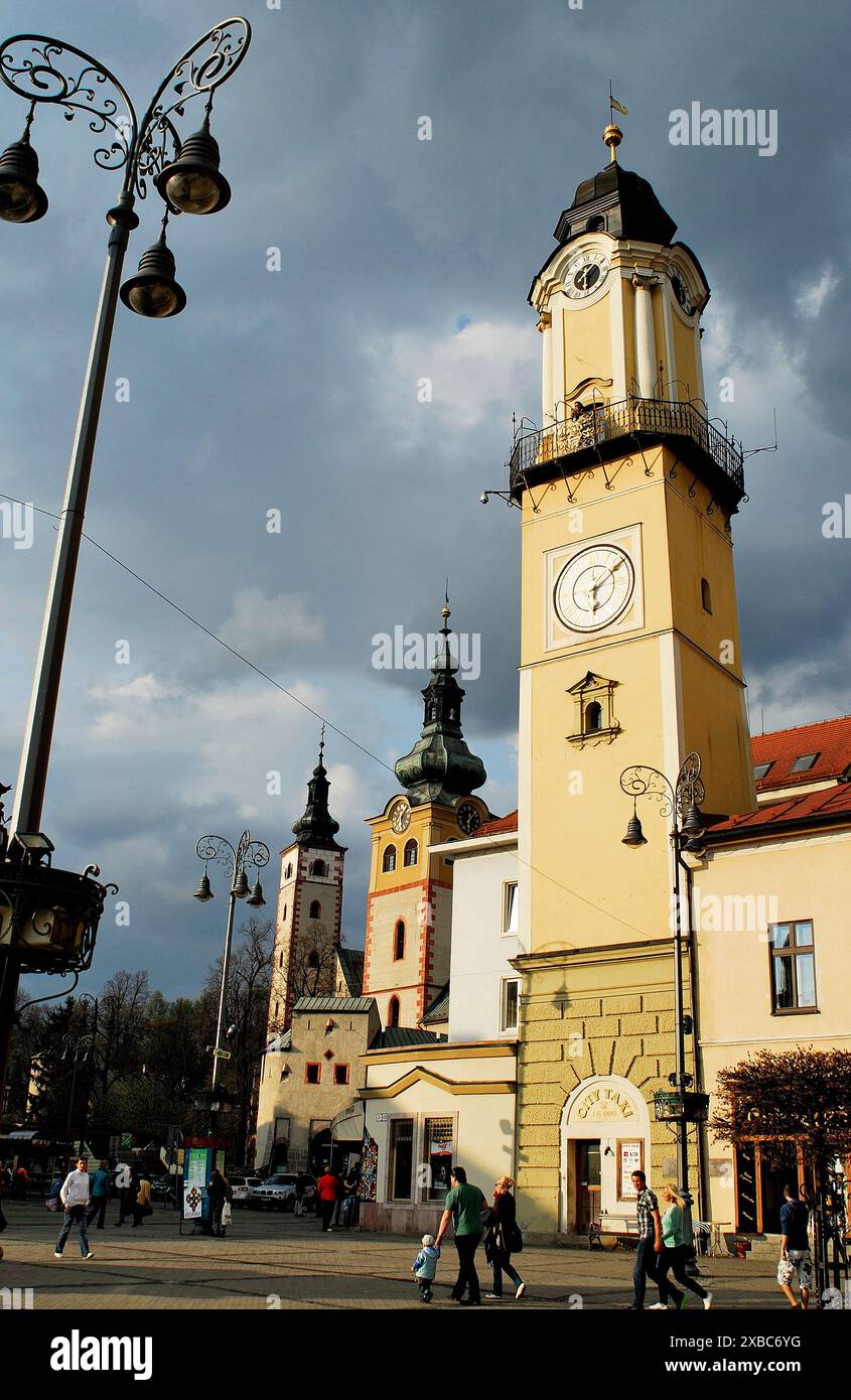 Piazza principale di Banska Bystrica, Slovacchia Foto Stock