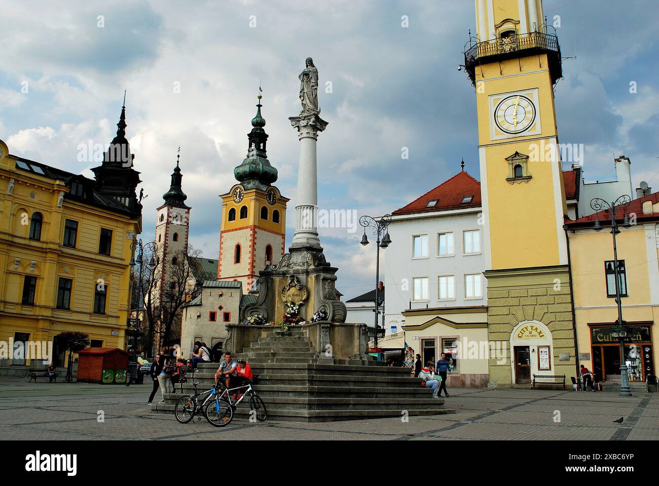 Piazza principale di Banska Bystrica, Slovacchia Foto Stock