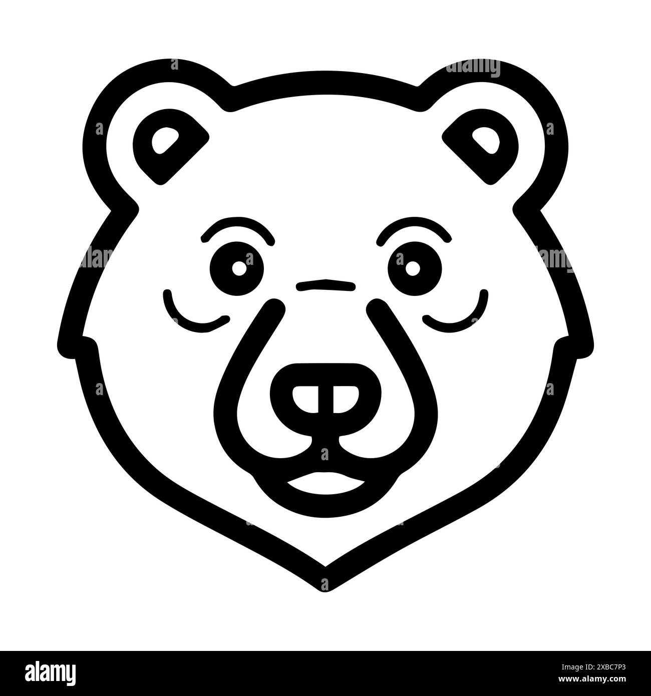 Logo Gourmand Bear o icona di linea moderna. Grafica a linee vettoriali e design a icone con un contorno audace. Simbolo minimalista Pixel Perfect bianco e nero isolato W. Illustrazione Vettoriale