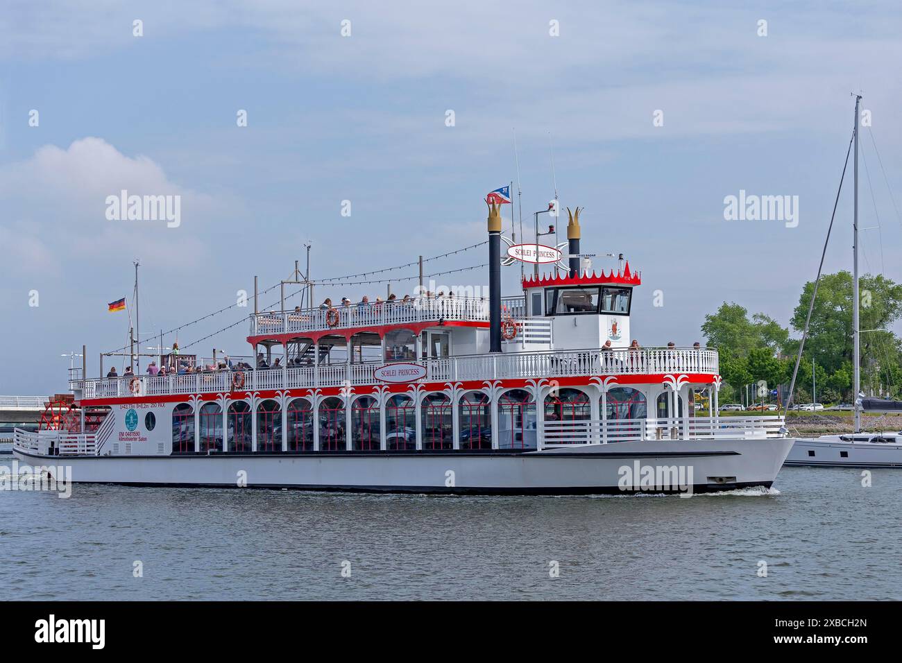 Escursione in barca Schlei Princess, Kappeln, Schlei, Schleswig-Holstein, Germania Foto Stock