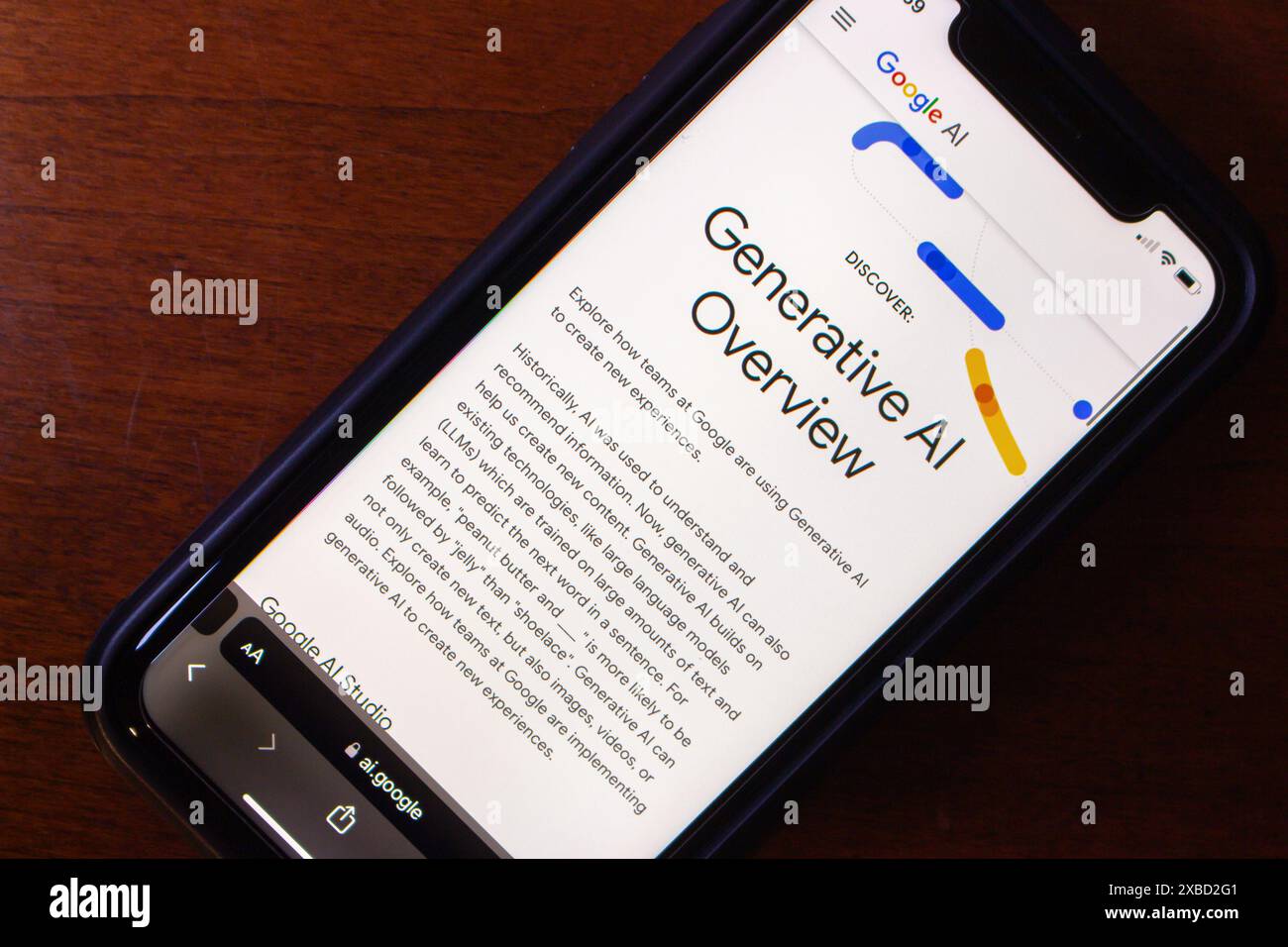 Vancouver, CANADA - 20 maggio 2024 : il sito web Google Generative ai Overview è visualizzato in una schermata iPhone. Foto Stock