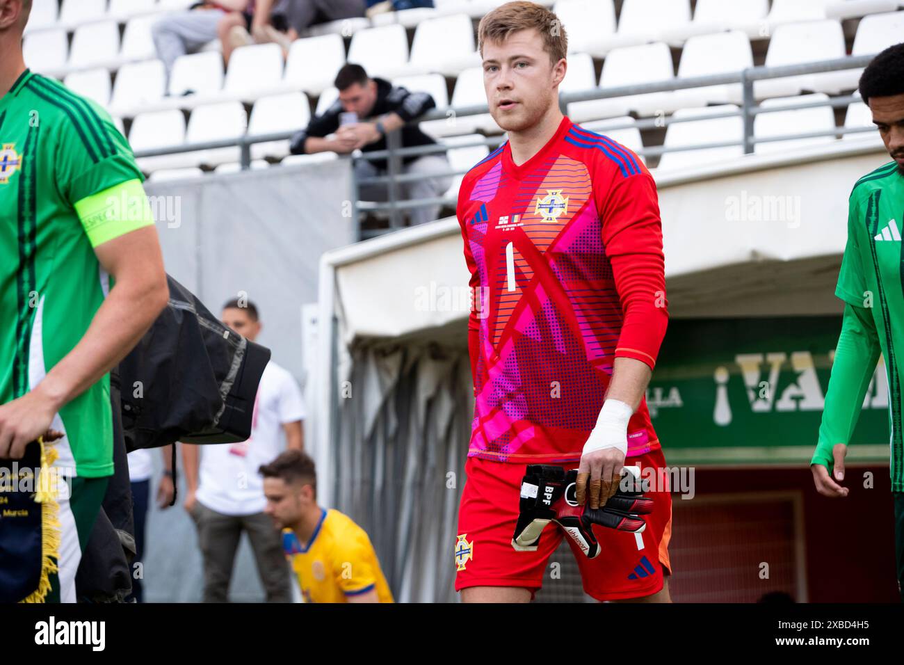 Murcia, Spagna. 11 giugno 2024. Bailey Peacock-Farrell portiere dell'Irlanda del Nord, IRLANDA DEL NORD vs ANDORRA, amichevole UEFA, Nueva Condomina Stadium, Murcia, regione di Murcia, 11 giugno 2024 credito: Pascu Méndez/Alamy Live News Foto Stock