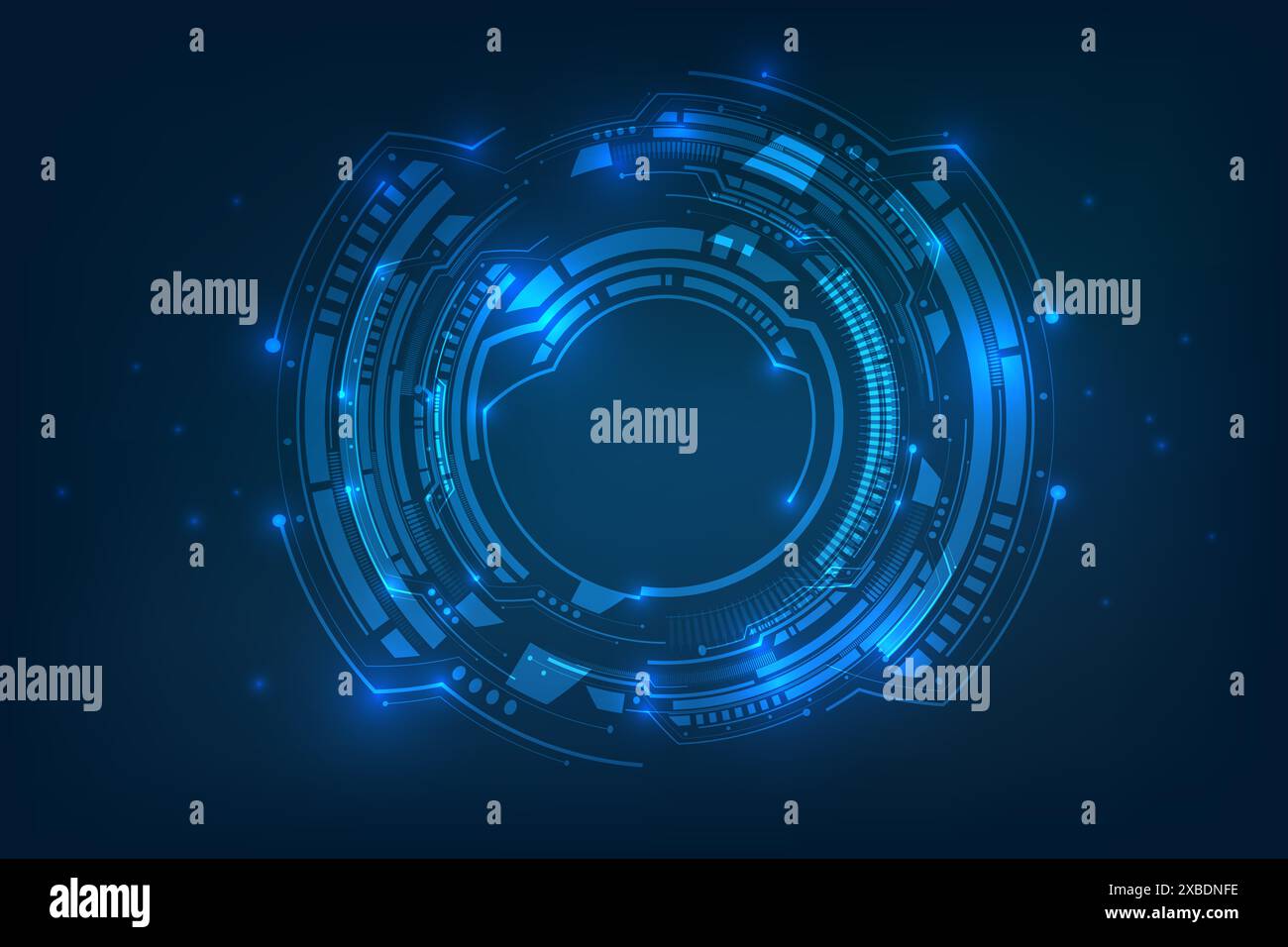 Interfaccia utente grafica futuristica del movimento schermo head-up con visualizzazione delle informazioni di telemetria dei dati digitali per desktop digitali in background Foto Stock