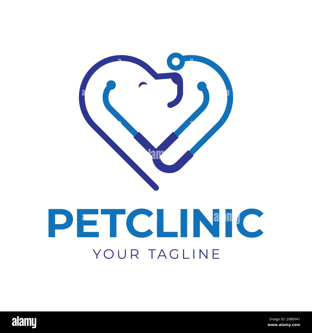 icona del logo veterinario e animale dell'ospedale. pet clinic e pet cura animale ospedale simbolo. design del logo veterinario Illustrazione Vettoriale