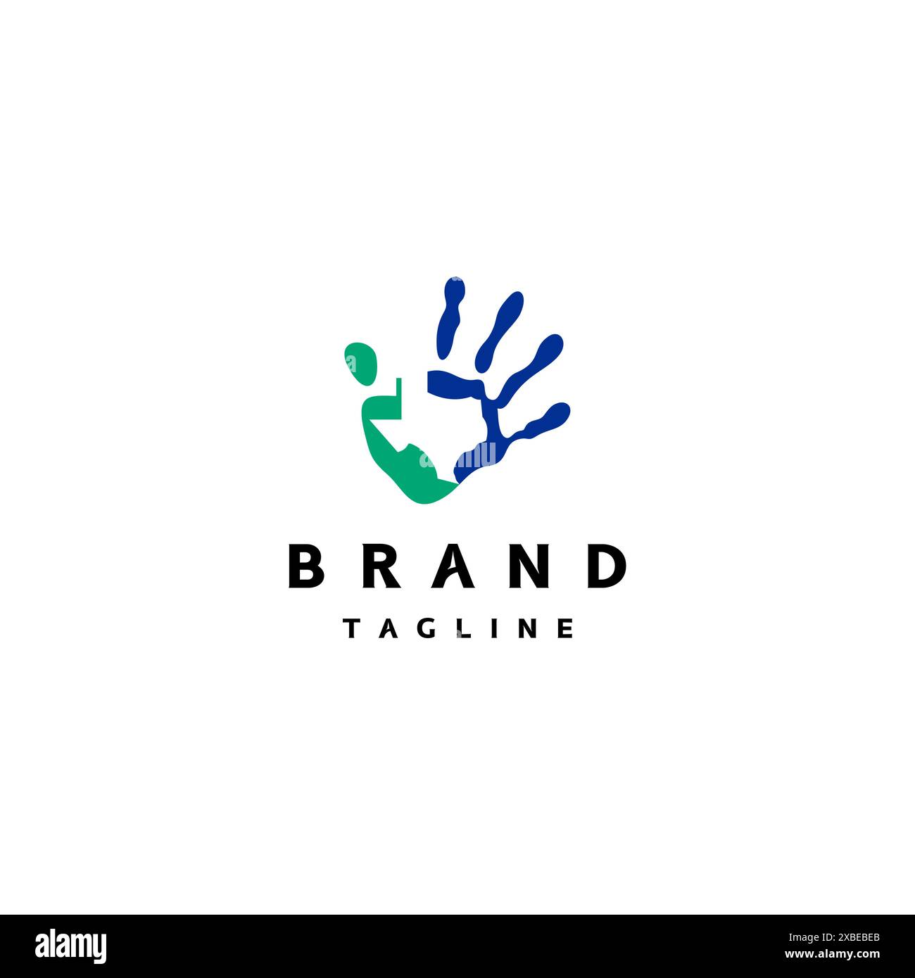 Mappa dello stato del Texas in Palm Logo Design. Palm Print con Texas State Map Inside Logo Design. Illustrazione Vettoriale