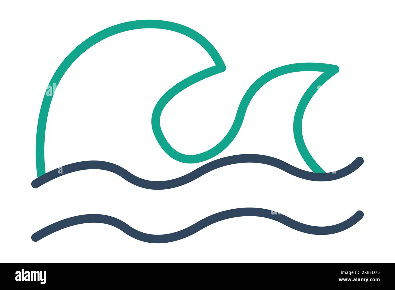 Icona onda. icona relativa al mare. stile icona linea. illustrazione vettoriale elementi acqua Illustrazione Vettoriale