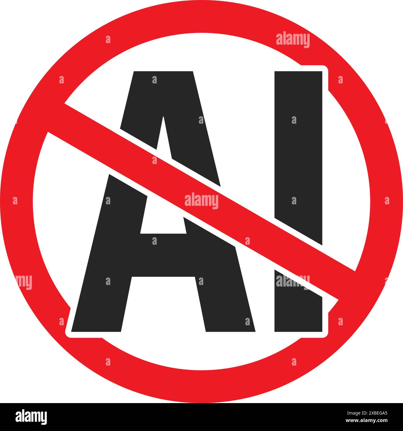 Nessun simbolo ai o nessun segno di intelligenza artificiale nel vettore Illustrazione Vettoriale