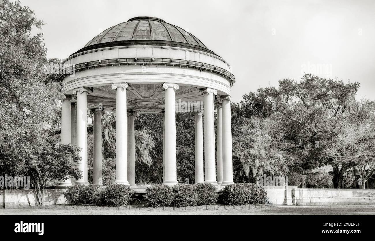 John F. Popp costruisce un palco per il Central Park, New Orleans. Foto Stock
