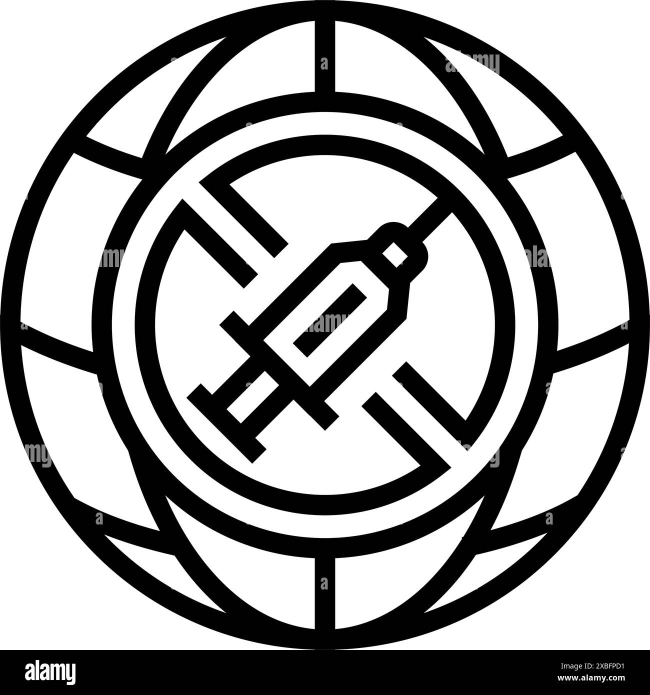 contro l'abuso di droga illustrazione vettoriale internazionale dell'icona della linea del giorno Illustrazione Vettoriale