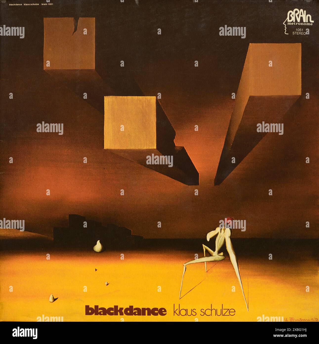 Copertina in vinile vintage. Klaus Schulze-black dance 1974 Foto Stock