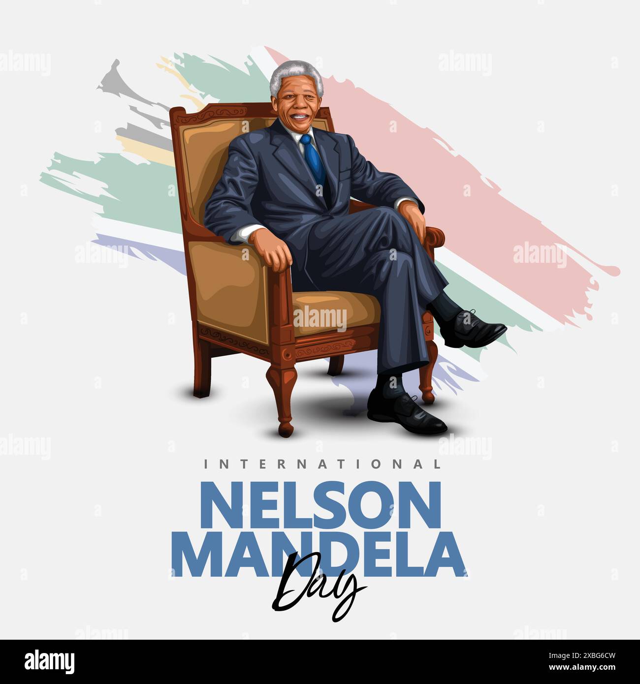 Happy Nelson Mandela International Day 18 luglio astratto disegno illustrativo vettoriale Illustrazione Vettoriale