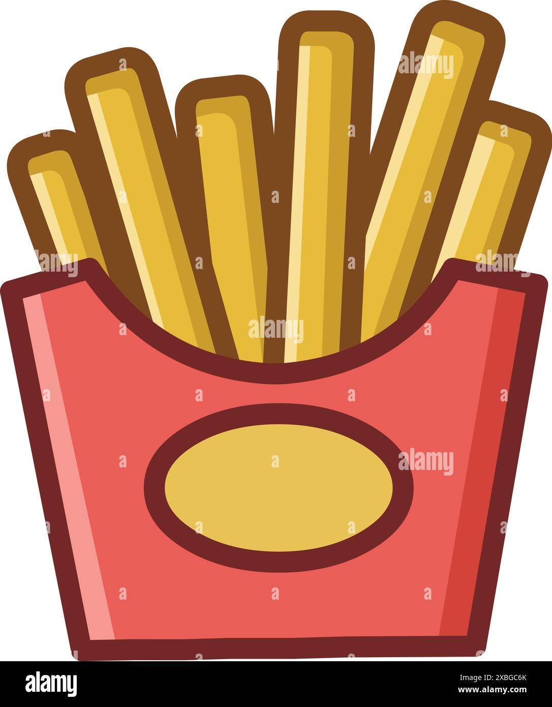 Icona del fast food delle patatine fritte Illustrazione Vettoriale