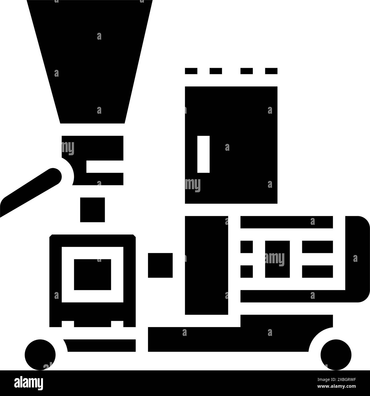 illustrazione vettoriale dell'icona glifo del mulino per pellet Illustrazione Vettoriale