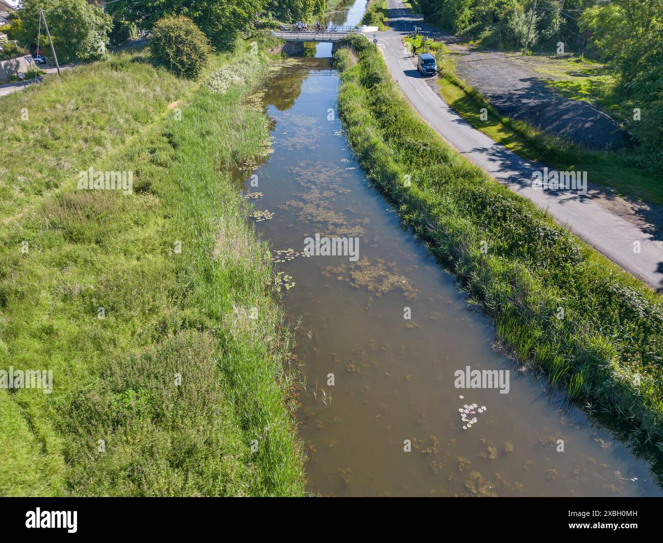 vista aerea del canale militare reale di appledore nel kent Foto Stock