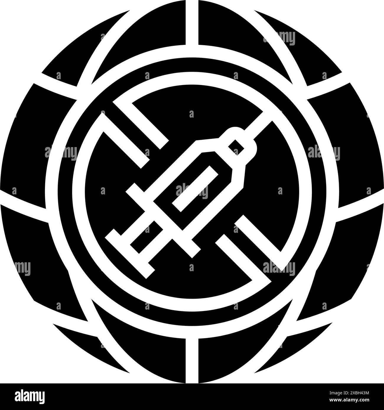 contro l'abuso di droghe illustrazione vettoriale dell'icona del glifo del giorno internazionale Illustrazione Vettoriale