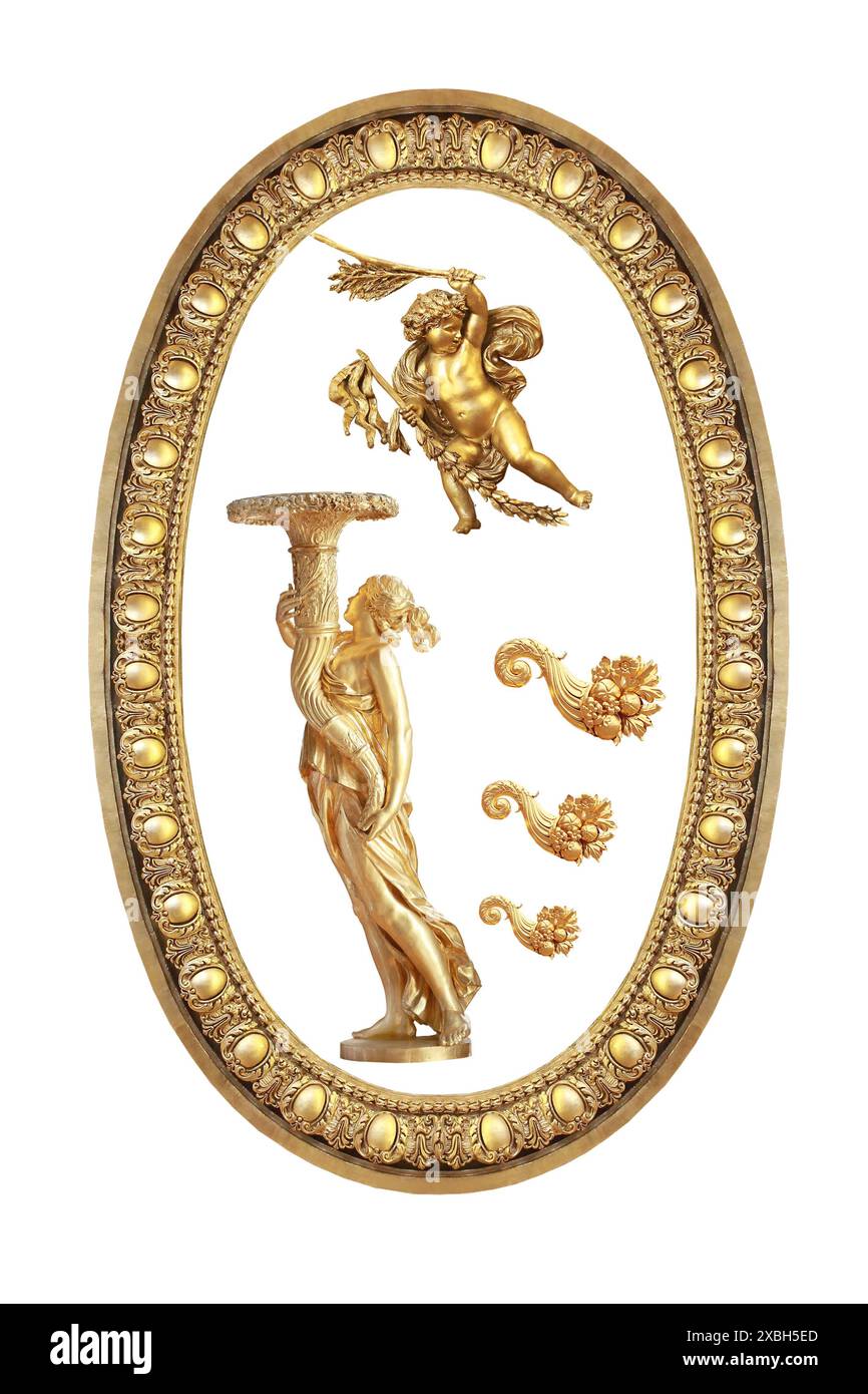 Isolato golden dettaglio al castello di Versailles. La Francia. Foto Stock