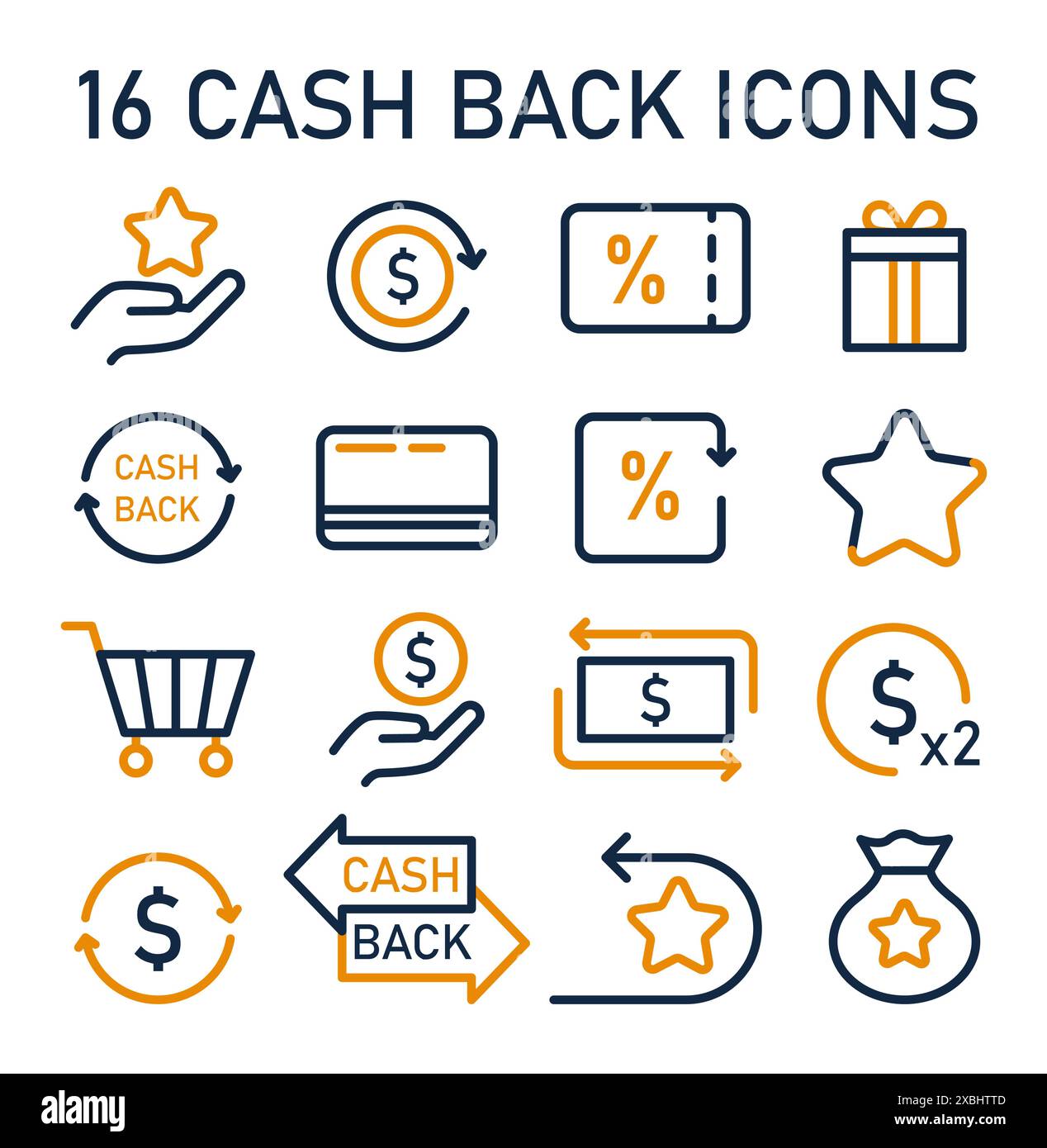 Set di icone del programma fedeltà. Premi, offerte, cashback e punti card. Simbolo del programma commerciale per la conservazione dei clienti. Campagna PR per la fidelizzazione dei clienti. Promozione di marketing. Illustrazione vettoriale piatta Illustrazione Vettoriale