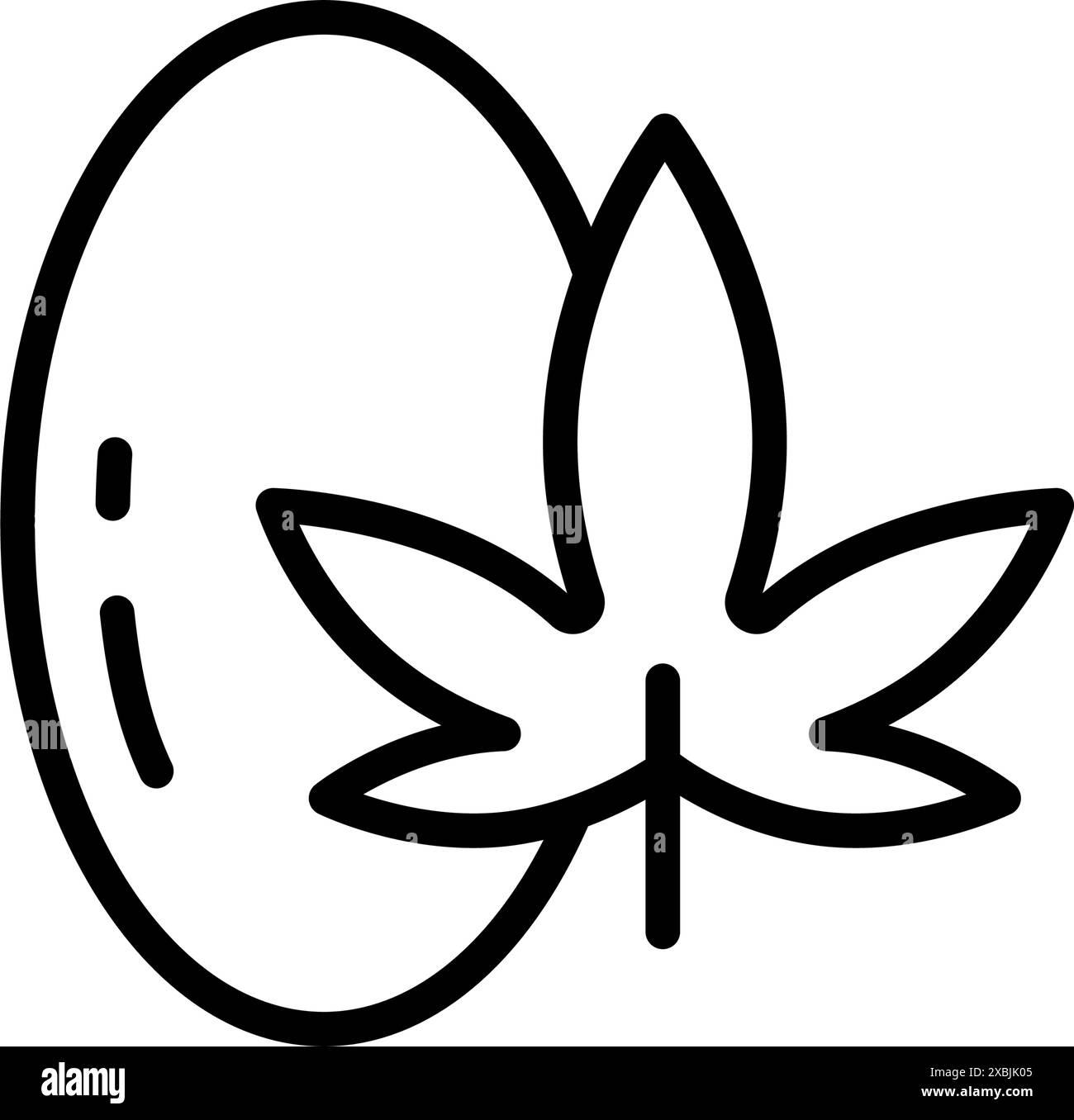 Marijuana medica o pillole di estratto di erbe infestanti CBD, simbolo vettoriale. Icona della linea della capsula di cannabis. Capsule CBD per la salute mentale, il rilassamento e la depressione trea Illustrazione Vettoriale