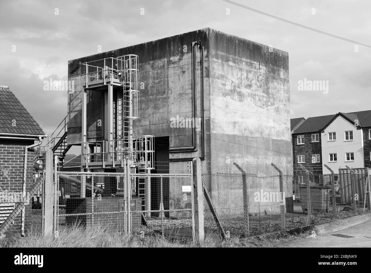 Serbatoio dell'acqua a Overton Lane, King's Lynn in architettura brutalista Foto Stock