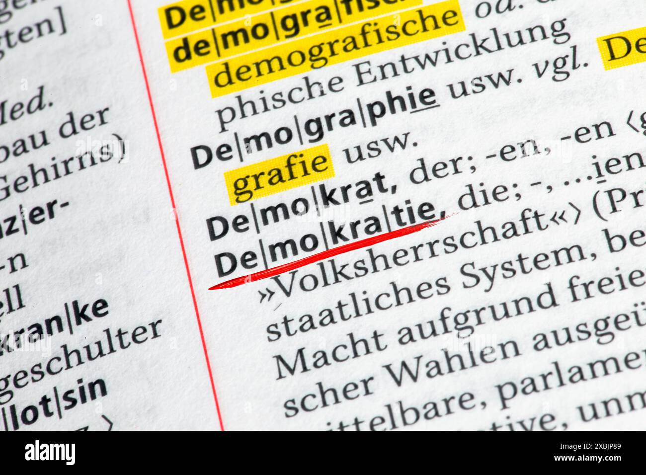 Immagine simbolo Demokratie (democrazia), estratto dal Duden (Germania) Foto Stock
