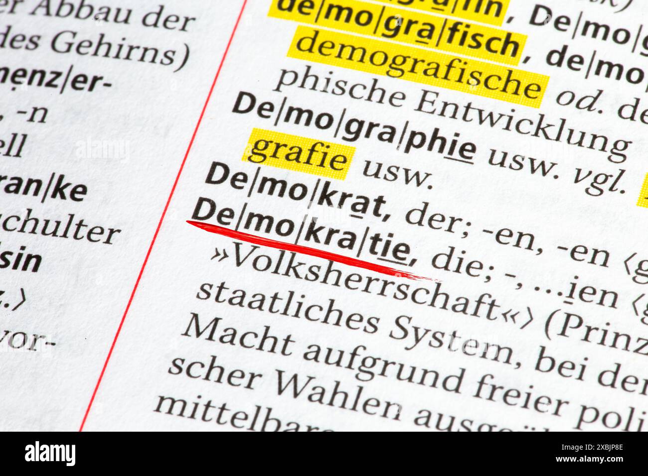 Immagine simbolo Demokratie (democrazia), estratto dal Duden (Germania) Foto Stock