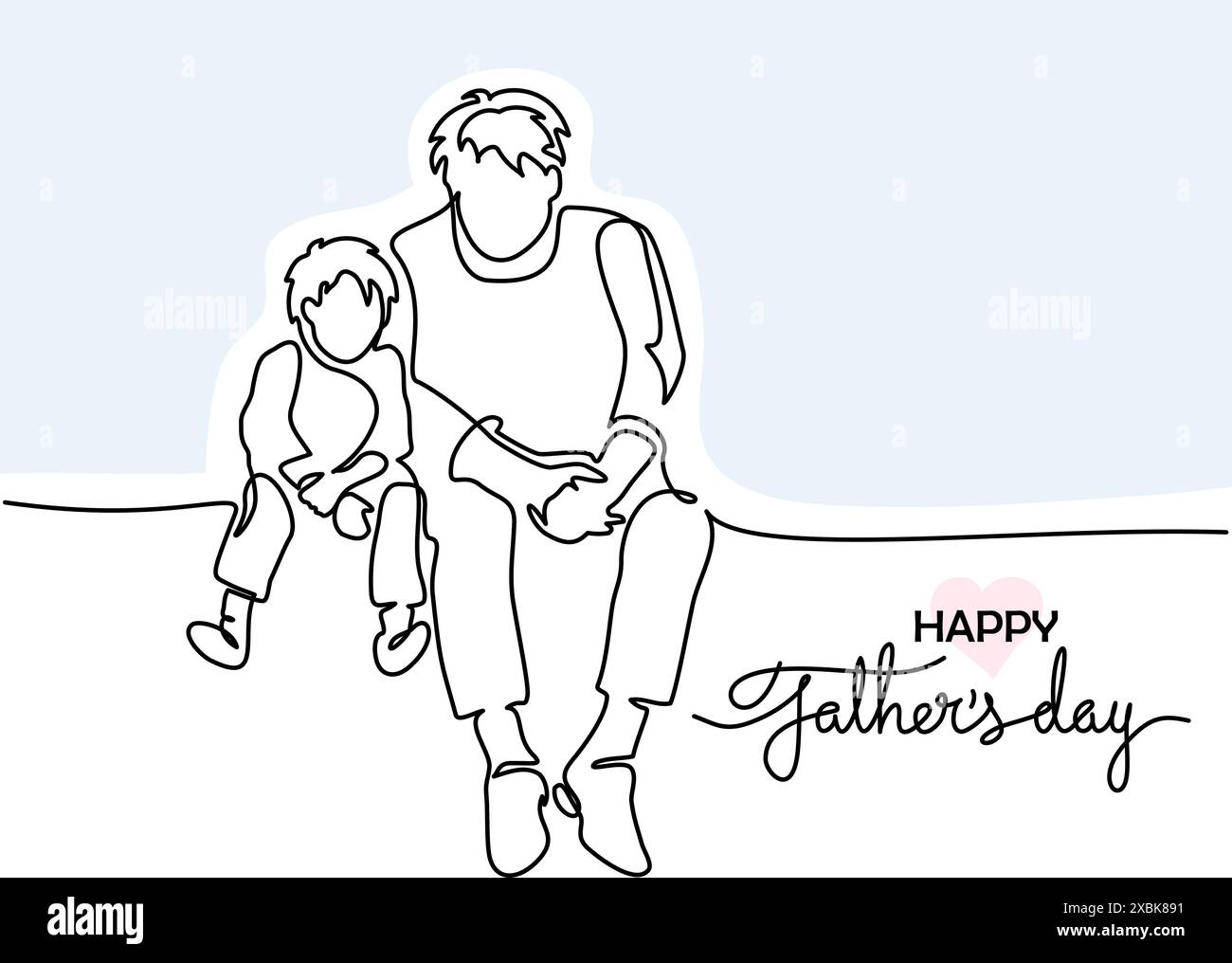 Tessera vacanza per il giorno del papà. Papa' che parla con figlio. Illustrazione Vettoriale