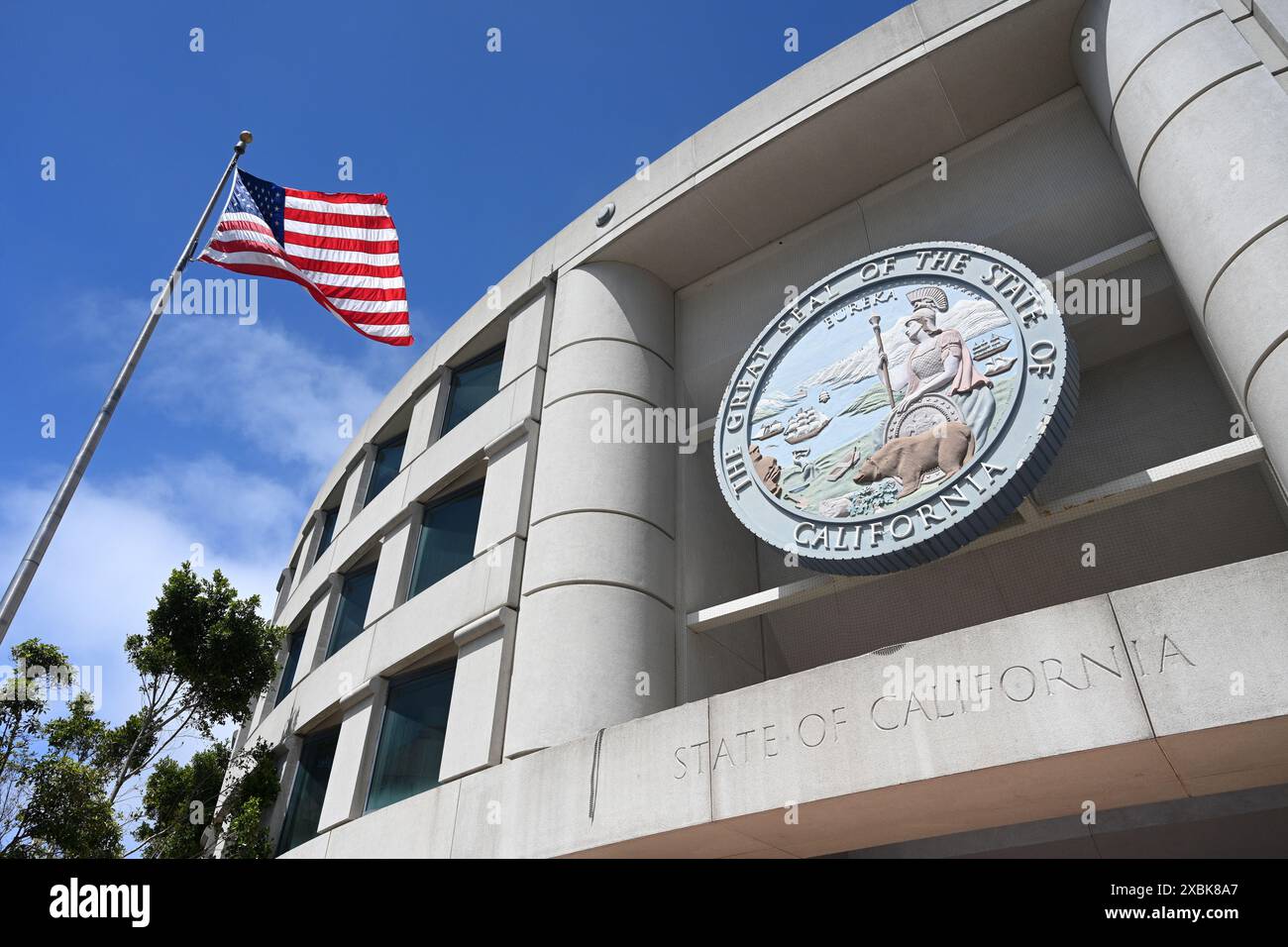 San Francisco, California, USA - 25 luglio 2023: Sede centrale della California Public Utilities Commission a San Francisco, Stato della California. Foto Stock