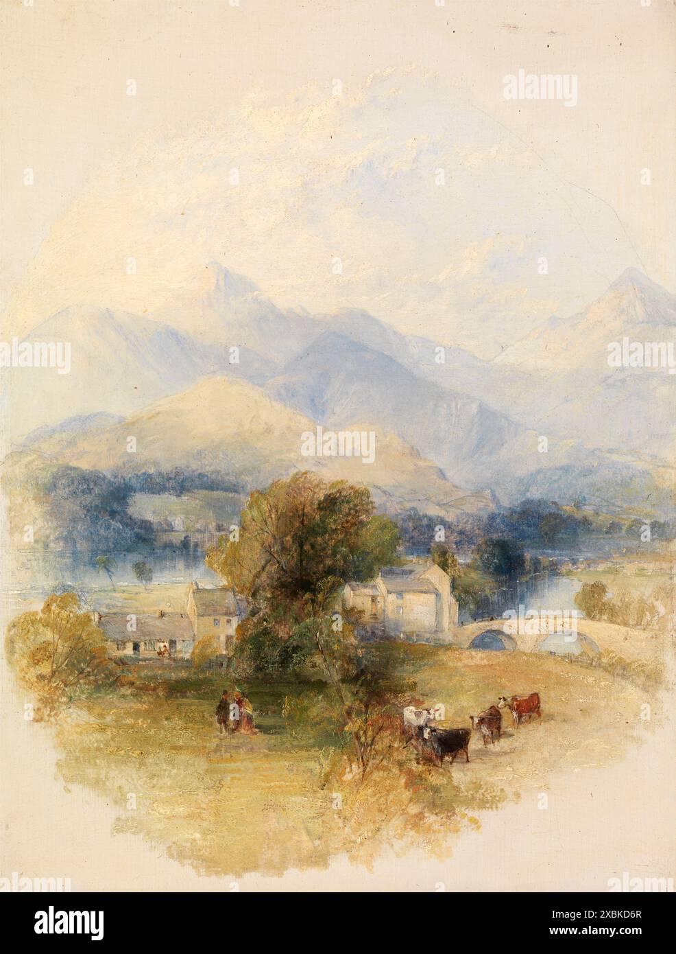 Vista dalla casa del signor Southey, Keswick. Thomas Creswick. circa 1838. Foto Stock