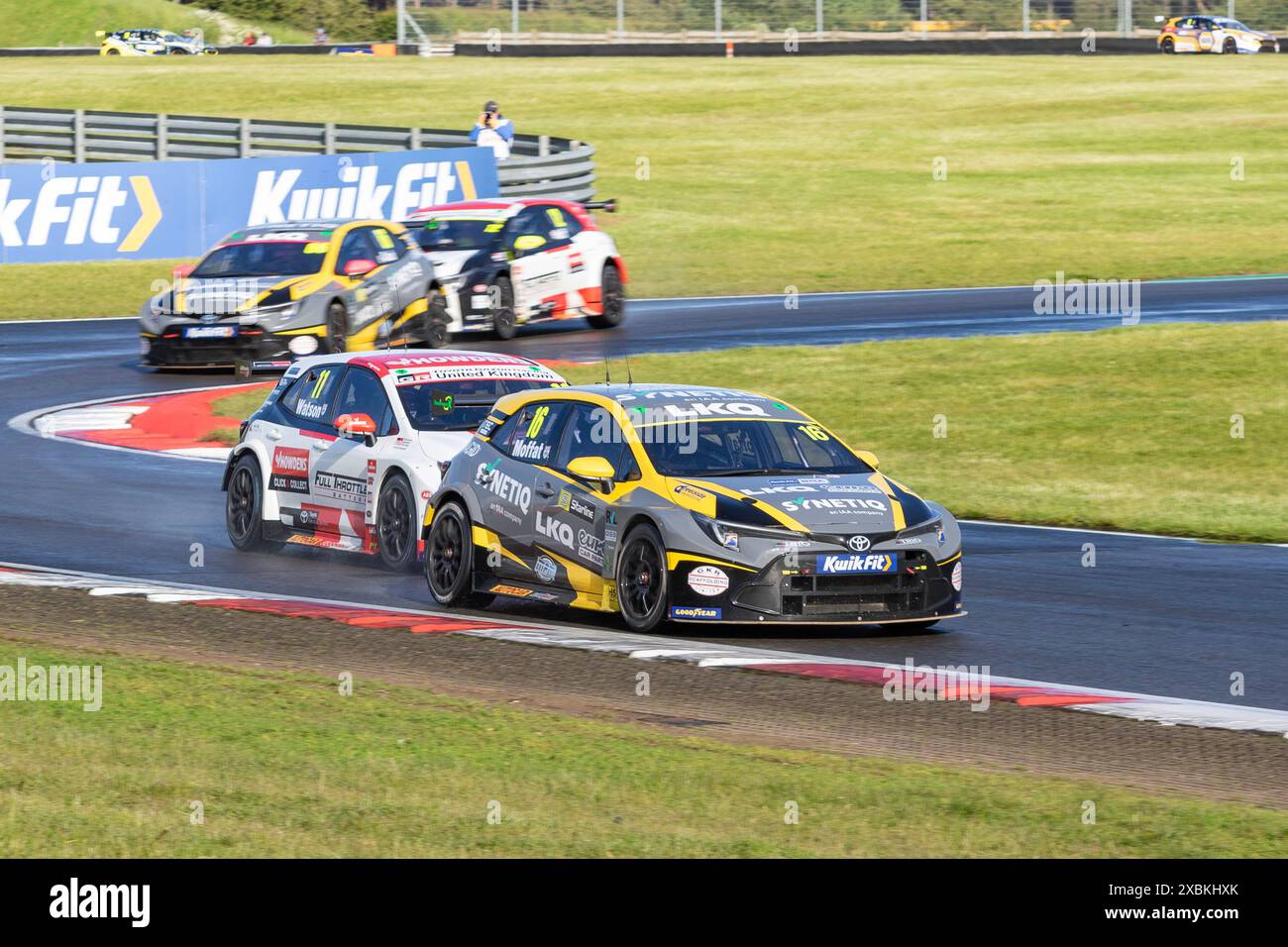 Toyota 1,2,3,4 durante gara 3 KwikFit British Touring Car Championship , Snetterton, Norwich, Norfolk, Regno Unito 26 maggio 2024 Foto Stock