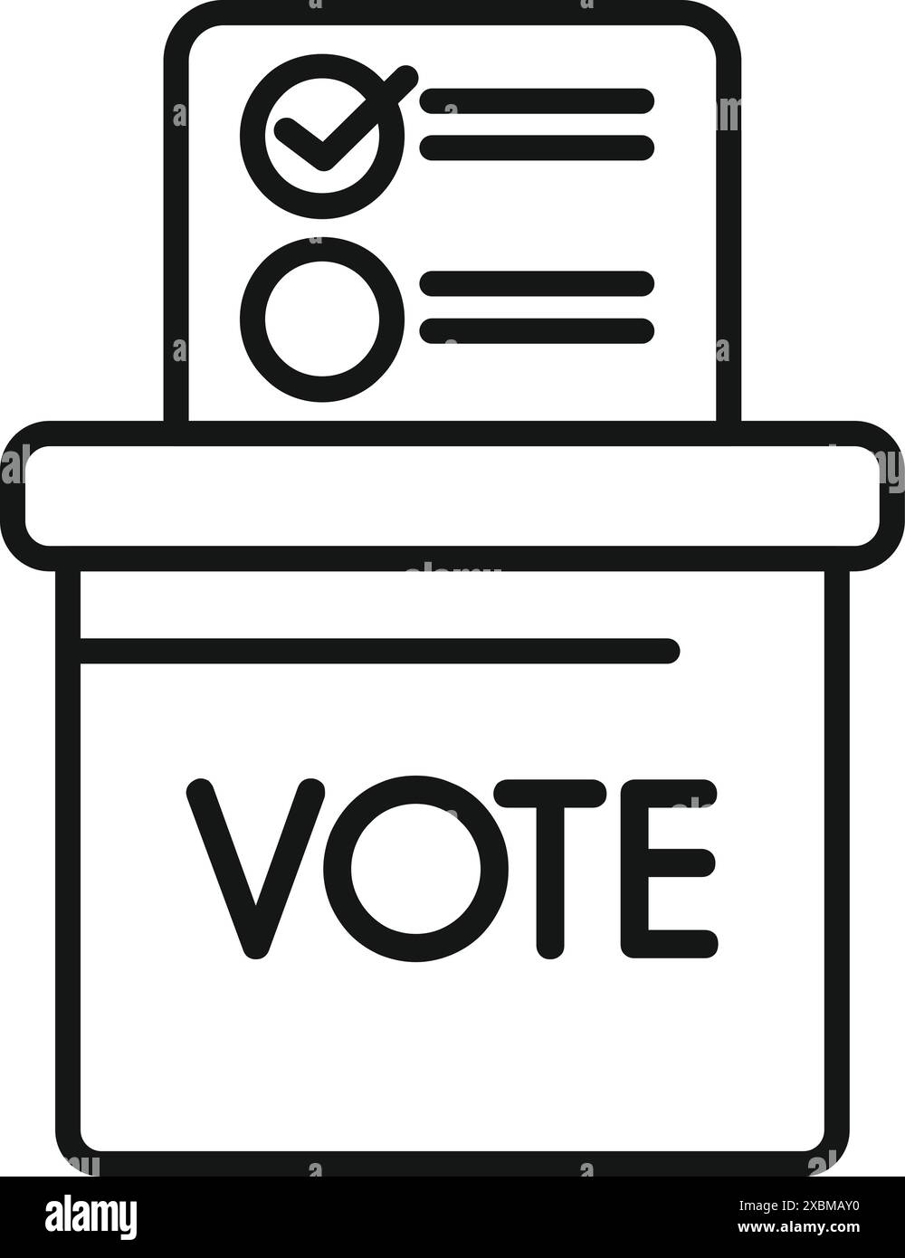 La casella di voto con il voto completato è pronta per il voto alle elezioni Illustrazione Vettoriale