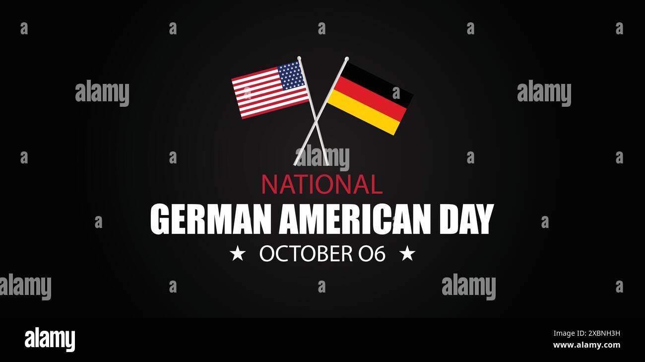 Celebra la giornata nazionale tedesca americana con la tipografia ispirata alla bandiera Illustrazione Vettoriale