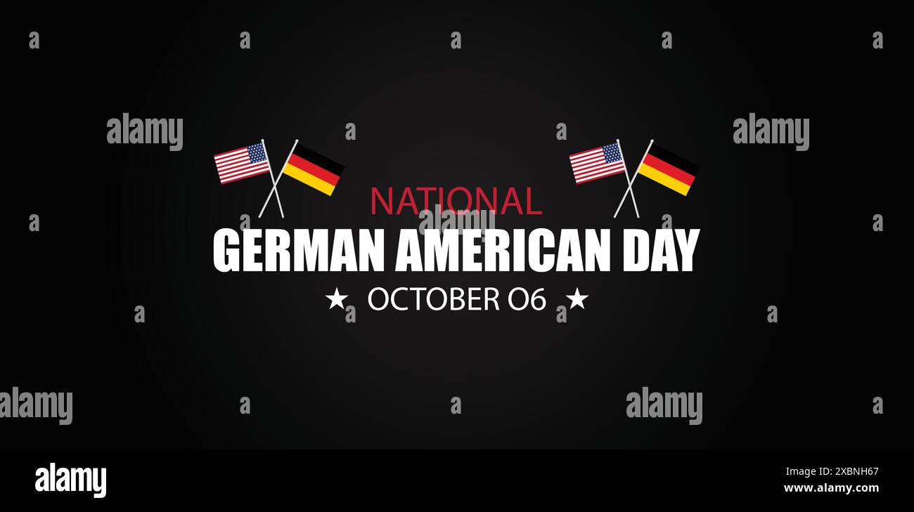 Celebra la giornata nazionale tedesca americana con la tipografia ispirata alla bandiera Illustrazione Vettoriale