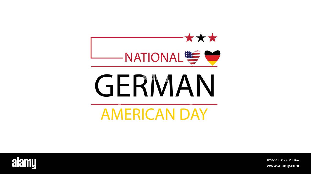 Celebrazione della giornata nazionale tedesca americana con un testo con bandiera alla moda Illustrazione Vettoriale