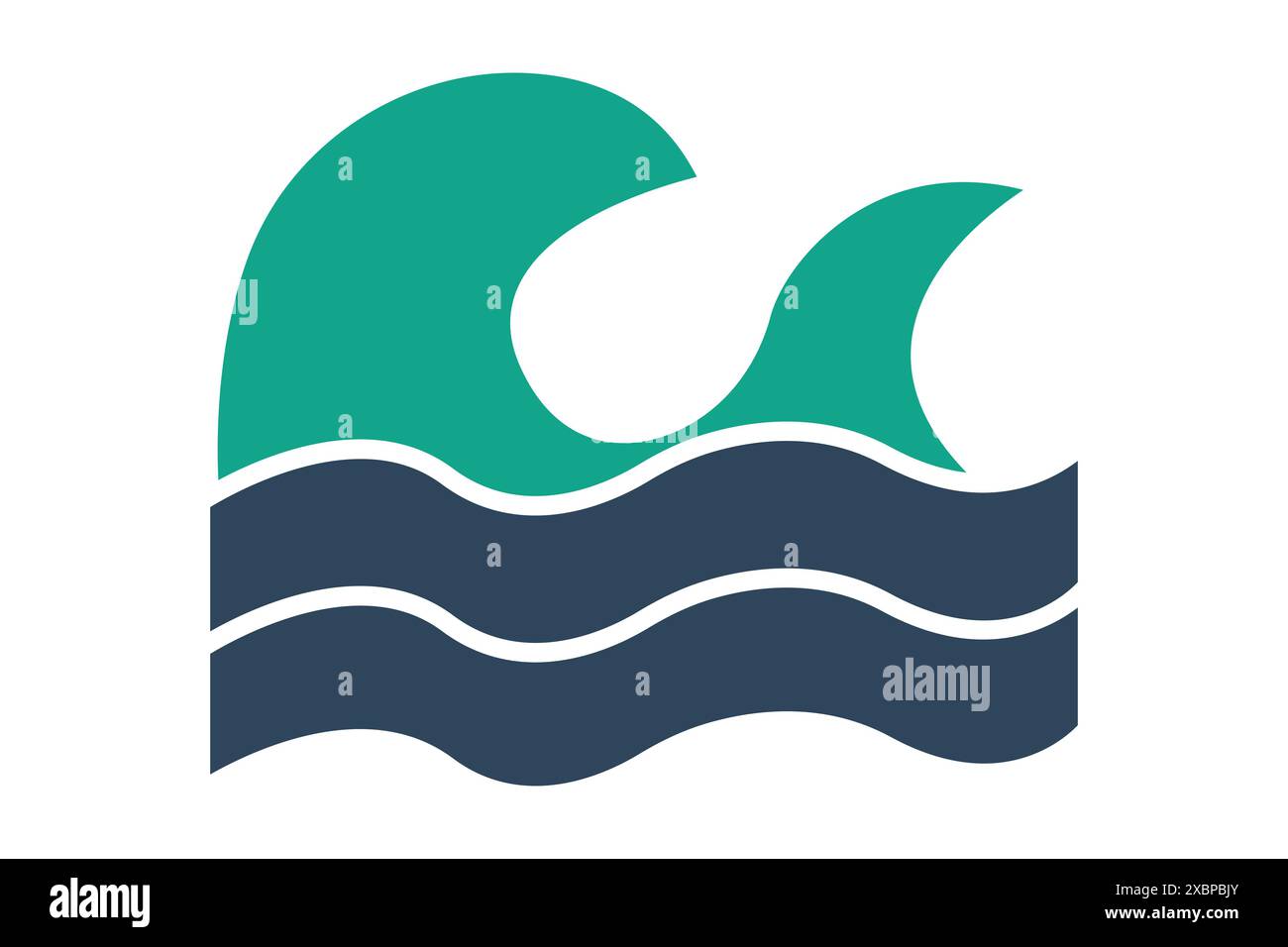 Icona onda. icona relativa al mare. stile icona a tinta unita. illustrazione vettoriale elementi acqua Illustrazione Vettoriale