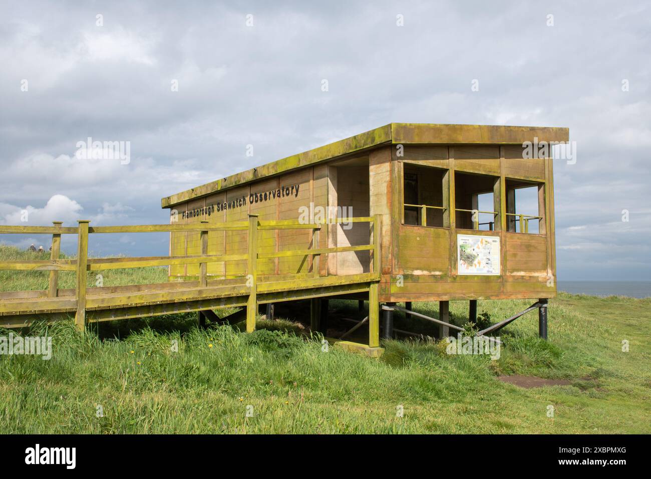 Flamborough Seawatch Observatory presso Flamborough Head, East Riding of Yorkshire, Inghilterra, Regno Unito Foto Stock