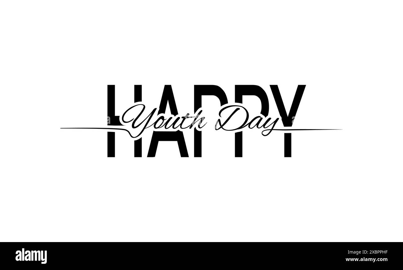 Buona giornata internazionale della gioventù. 12 agosto giornata Internazionale della Gioventù. Consapevolezza della giornata Mondiale della Gioventù. Perfetto per poster, striscioni, biglietti d'auguri, sfondo, fl Illustrazione Vettoriale