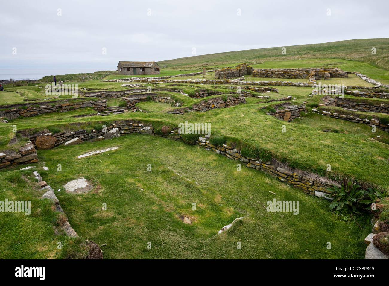 Insediamento vichingo, Brough di Birsay, Isole Orcadi, Scozia Foto Stock