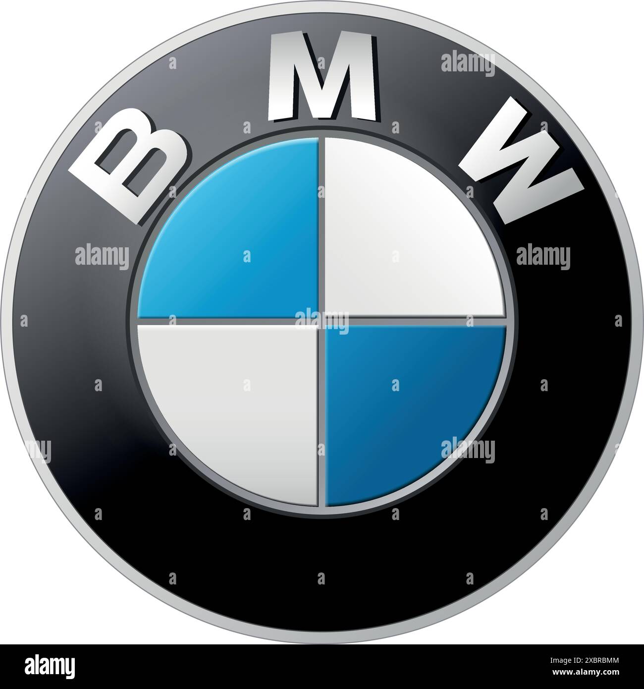 Logo BMW su sfondo trasparente, illustrazione vettoriale. BMW è una multinazionale tedesca produttrice di veicoli e motociclette di lusso con sede centrale Illustrazione Vettoriale